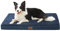 BEDSURE orthopädisches Hundebett mittelgroße Hunde - 91x69x7.6cm Hundekissen flauschig Hundematte waschbar Hundematratze in Navyblau für mittelgroße Hunde