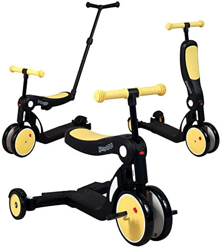 Looping SCOOTIZZ Triciclos evolutivos para Niños 5 en 1 / Triciclos Bebes/Bicicleta Bebé (Amarillo)