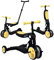 Looping SCOOTIZZ Laufrad 5 in 1 / Baby-Dreirad mitwachsend/Kinderroller | mit Schubstange, Gelb