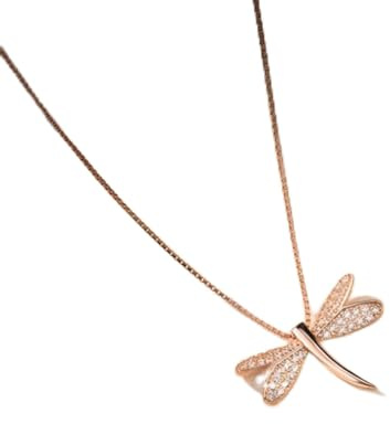 HCMA Squisito argento 925 micro zirconi libellula collana femminile moda calda catena clavicola gioielli quotidiani regali