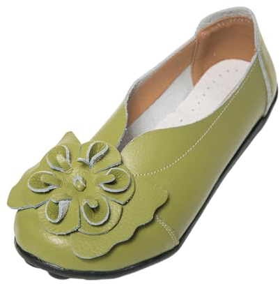 OTMYIGO Chaussures pour Femmes Mocassins à Enfiler Ballerines Fleurs Baskets décontractées Plates Semelle Souple légères et Confortables Maman
