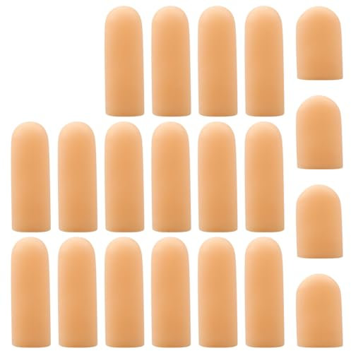 GLADFRESIT Finger Cots, 20PCS Silicone Waterproof Finger Protectors Cover Sleeves Soft Finger Bandage for Finger Protection Hand Eczema Arthritis Wound