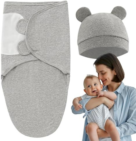 Wickeldecke für Neugeborene, Wickeldecke für Neugeborene - Atmungsaktive Puckdecke mit Mütze - Bequeme Pucktücher für Neugeborene für Kinder von 0–1 Jahren