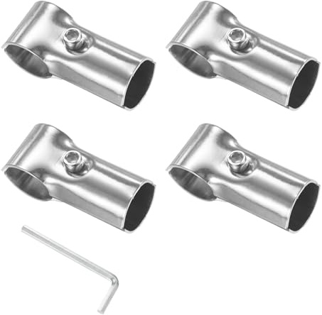 M METERXITY 4-Pack Structural Pipe Connector, T Clamps Stainless Steel Pipe Connector for OD 1 or 25MM Pipe, Conduit Connectors