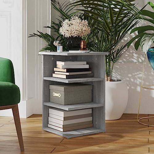 LAPOOH Mobiletto Laterale Grigio Sonoma 35x35x55 cm Legno Multistrato,Mobiletto Laterale,Tavolino Laterale da Letto,Tavolino Piccolo Salotto,Tavolino da Divano Moderno-826367