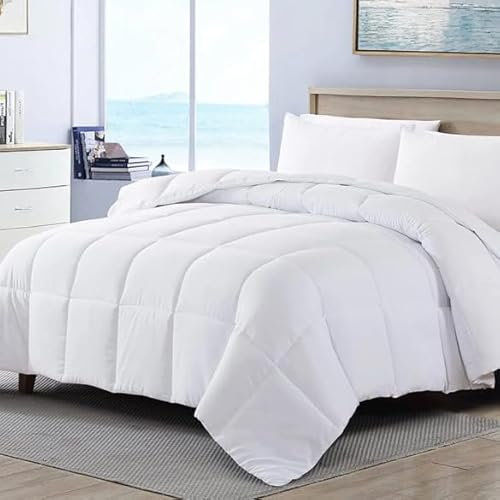 DECASATEXTIL Edredon Relleno Nordico 260x240 cm - Edredon Microfibra 400Gr/m2 - Cama 180/200cm - Reversible- Suave, cómodo, Ligero y Transpirable - Blanco 260x240cm