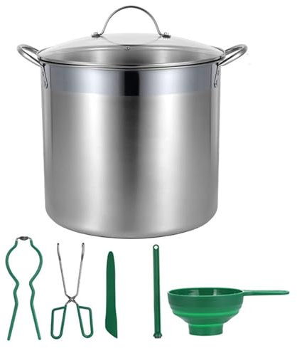 Canning Pot ＆ Canning Kit 7Pcs/Set 21.5 Qt Water Bath Canner Pot Food Grade Satinless Steel with Rack and Lid Supplies