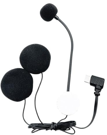 Generico Microfono E Altoparlante Integrato per Casco | Altoparlante per Casco | Cuffie con Connettore Type-C HD Antirumore per Sport e Podcasting