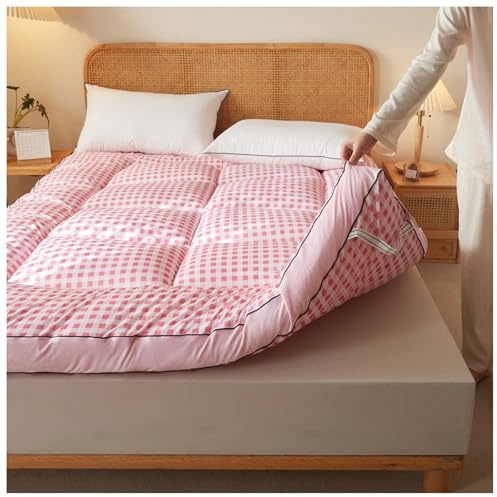 Japansk golvmadrass, flerfärgad futon (pläd 150 x 200 cm) – bekväma platsbesparande sängkläder för hem, gästrum och minimalistiskt liv.