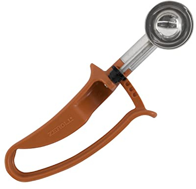 Zeroll 2050 Universal Standard Length EZ Disher Food Portion Control Scoop Designed for Right or Left Hand Use Dishwasher Safe NSF Approved, 1 1/2-Inch, Rust