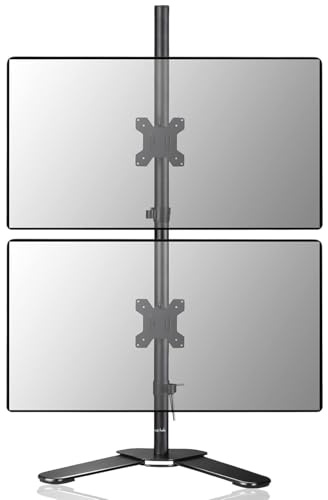 Suptek ML6802 - Soporte de Pantalla para PC, 2 Pantallas de 13 a 27 Pulgadas (Altura 80 cm Ajustable), VESA 75 x 75/100 x 100 mm, inclinación y pivote, pie de Pantalla PC