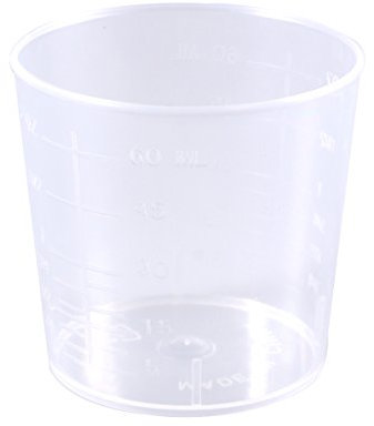 Healifty 10pcs Plastic Medicine Cups with Measurements 60ML Graduated Measuring Beakers