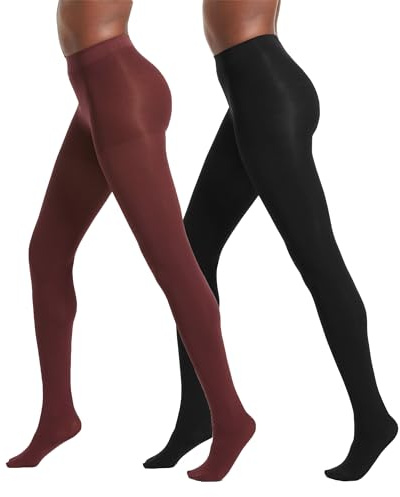 No nonsense Women's Super Opaque Control-Top Tights, Black/Port Royale, X-Large