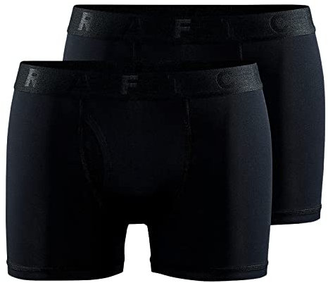 Craft Herren Boxer Briefs Trunks Funktionsshorts Core Dry Boxer 3-Inch 2er Pack, Farbe:Schwarz, Wäschegröße:2XL, Artikel:-999000 Black