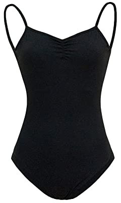 ROYAL SMEELA Ballettanzug Mesh Ballett Tanz Trikots Tanzkostüm Einfarbig Stretch Rückenfrei tanz Body Trikot Tanzkleidung Hosenträger Trikot ballett trikot damen Spaghettiträger ballettbody schwarz