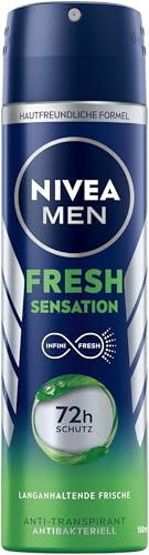 NIVEA MEN Deospray für 72h Schutz gegen Schweiß und Geruch, Anti-Transpirant Formel mit antibakterieller Wirkung, Deodorant mit verführerischem und frischem Duft, Fresh Sensation Deo Spray (150 ml)