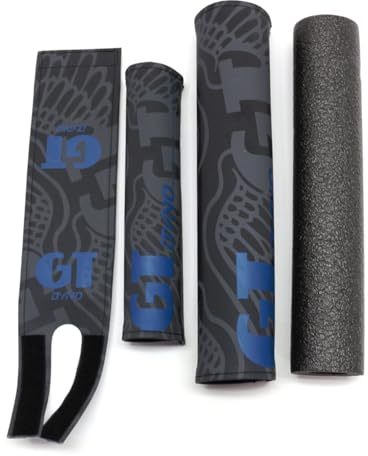 GT Dyno 1989 re-Issue 3 Piece Nylon BMX Bicycle Padset - Black Gray Blue
