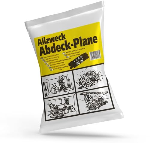 FOLTAPE Abdeckfolie Maler 4x5 – Malerfolie 10 Stück, Ideal für Malerarbeiten, Maler Abdeckfolie, Abdeckfolie Möbel Schutz, Malerfolie Abdeckfolie, Maler Folie hat viele Anwendungsmöglichkeiten