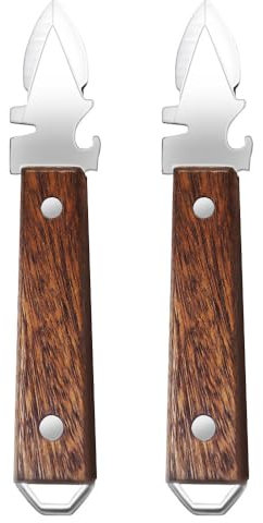 Dayinkes 2PCS Austernmesser, Edelstahl Austernschaler, Austernmesser mit rutschfestem Holzgriff, Austernschälwerkzeug mit Öffner, Austernöffner zum Schälen aller Arten von Muscheln