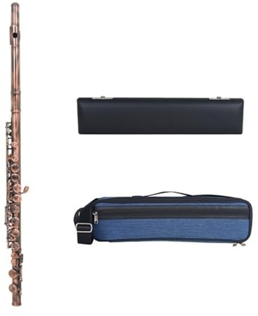 tvärflöjt instrument Professionell flöjt 16-håls flöjt C nyckelflöjt(Red bronze)