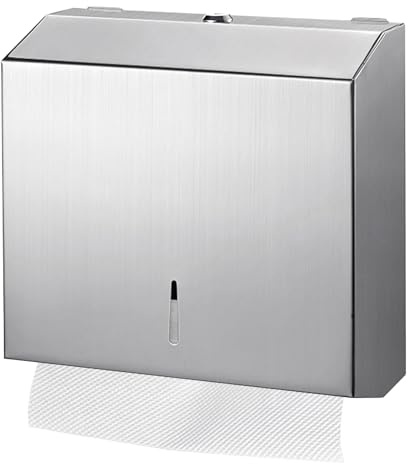 Distributore Asciugamani Dispenser Carta Asciugamani Acciaio Inossidabile, Dispenser Carta da Parete con Serratura, per Piegati a Z/N Asciuga 250-400, Pubblici, Bagno, Cucina