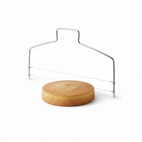3 Pagen Cortador de tartas ajustable de acero inoxidable – Base para tartas sin esfuerzo – con dos cables ajustable en varios niveles – Diámetro: 30 cm – Ideal para suelos de galletas