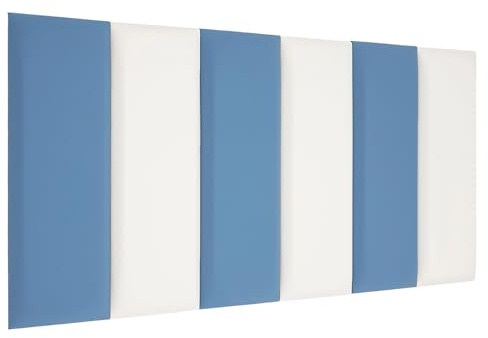 Mejiaren 6-TLG. Väggpanel-set självhäftande, antikollision självhäftande väggkudde, ljudisolering väggdekoration för barnrum, modulär väggkudde (60 x 20 cm), 25 mm skum