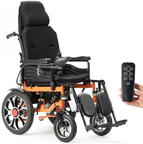 Silla de ruedas eléctrica plegable ligera Respaldo y piernas ajustables, J35