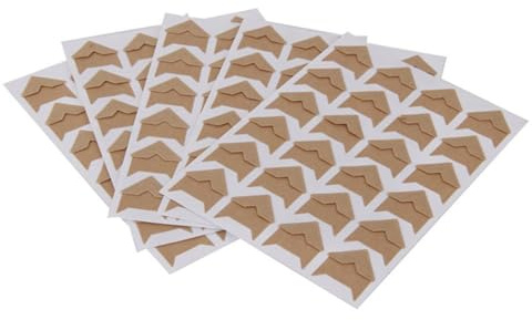 MOBUTOFU Rincones de Fotos DIY Autoadhesivos de Papel Kraft, 10 Hojas Portátiles sin Pegamento Adicional para Álbumes de Fotos y Diario Personal
