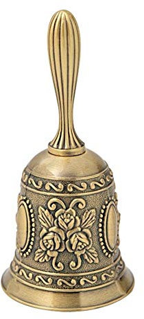 LYFJXX Hand Bell Metal Tone Ring Alarm - Service Call Desktop Tea Dinner Game Christmas Bell (Gold)