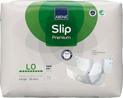 ABENA Slip Premium All-In-One Incontinence Pads For Men & Women, Eco-Labelled - Large 0, 100-150cm Waist, 2000ml Absorbency, 26PK
