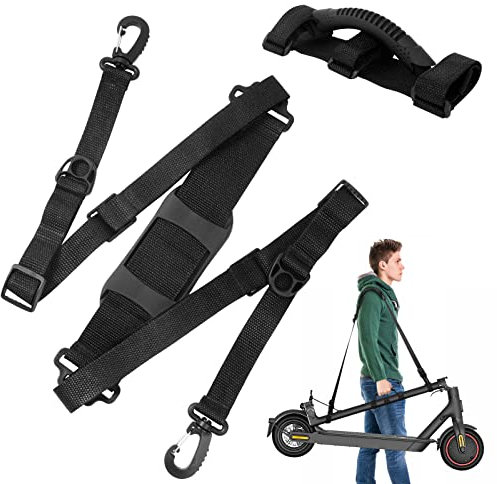 Ainiv Juego de Correas de Mano para Patinete Eléctrico, Correa para el Hombro y Asa de Transporte,Correa de Transporte Ajustable, Universal Scooter Accesorios para Xiaomi M365 Niños Bicicleta Plegable