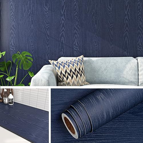 Livelynine Möbelfolie Holz Dunkel Tapete Holzoptik Selbstklebend für Wohnzimmer Schlafzimmer 40CMx5M Folie Arbeitsplatte Küche Holzoptik Wasserfest Folie Holzoptik Selbstklebend für Tischplatte Komode