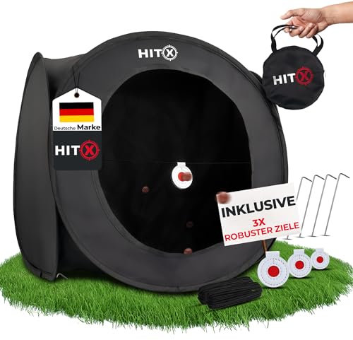 HITX® Steinschleuder Kugelfang XXL mit 3 Zielen | Pop-Up Kugelfangkasten | Aufbau in Sekunden | Zwille Zielbox zum Aufhängen oder Hinstellen | Slingshot Schleuder Targetbox