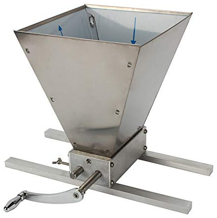 Macinino manuale per cereali, macinino per cereali, malto, macina per mangimi, granturco, mulino a malto, con 2 rulli, 4 litri