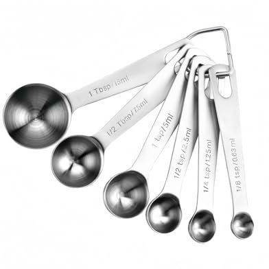 Zhenghebuy Measuring Spoons,6 Pcs Stainless Steel Measuring Sets,Scale Tablespoon for Baking,Cooking