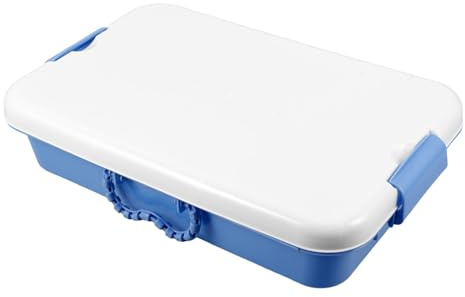 Abaodam Portable Sand Tray Storage Box with Lid for Kids, Dark Blue Plastic Toy Organizer Suitable for Indoor and Outdoor Play, Montessori Play Tray for Classroom and Travel