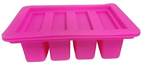 Stampi grandi per burro, 4 contenitori in silicone con vassoio per conservare il burro con stampo per torte, piccole padelle per cuocere 24 (rosa, taglia unica)