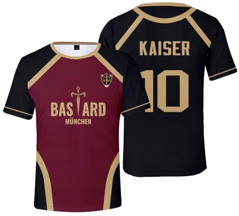 DEXSHUN Maglietta Seishiro Nagi Anime Isagi Yoichi Cosplay Maglietta da Calcio Uniforme Sportiva con Collo Tondo Stile Manga Top Sportivo per Donne e Uomini, N. 10, M