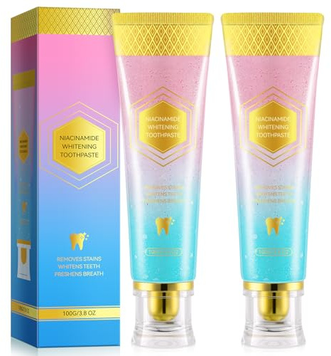 Radiant Whitening Pasta dentífrica 2 unidades, nicotinamida blanqueadora dentífrica, pasta de dientes blancos para limpieza profunda, reparación de esmalte dental (Talla única, Sin sabor)