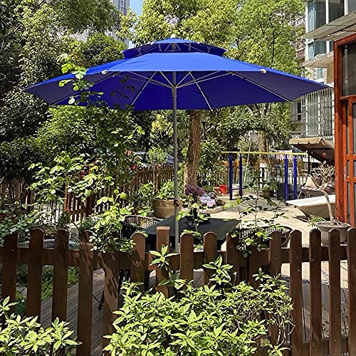 CLSDRZC Ombrello a Doppio Top all'aperto, Giardino m di Parasole incendibile, Forma Rotonda, Protezione UV, Tessuto Oxford Impermeabile, per Spiaggia/Padiglione/Balcone/terrazza/Mercato, Senza