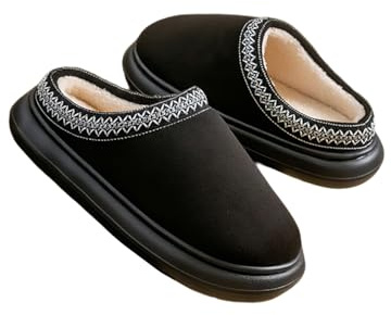 Mayamiyasa Zapatillas de Estar por Casa Mujer Invierno Zapatillas sin cordones con suela gruesa Peluche Cálido Pantuflas Memory Foam Comodas Confortables Antideslizante Interior Exterior, 36-44 EU