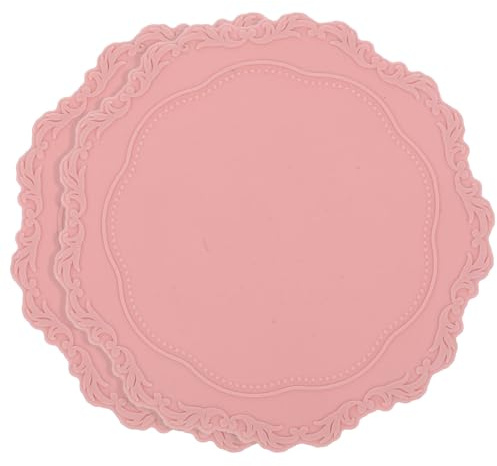 BESTonZON Lot de 2 Supports en Silicone Rose pour Tampons à Cire Tapis Antiadhésif Résistant à la Chaleur pour Démoulage et Fournitures Maison
