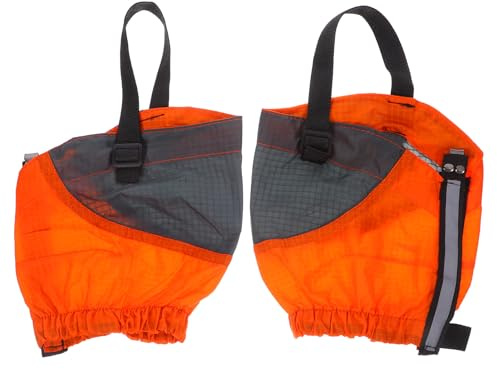 NIYANGLE Polainas Cortas para Zapatos de Exterior Resistentes al Viento y Polvo, Cubiertas Antipolvo de Senderismo Impermeables, Tobilleras Protectoras para Trail Running, una Naranja