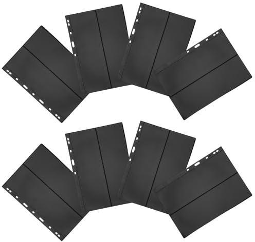 Uonlytech 10 Pcs Black Pet Stamp Collection Pages Flexible Looseleaf Inserts Double-Sided Design Stamp Collectors Enthusiasts Suitable for Organizing