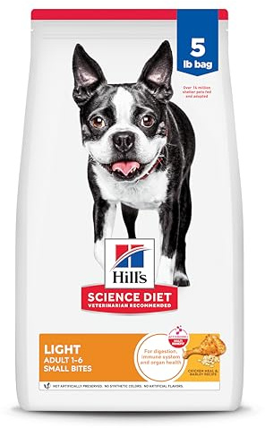 Hill's Science Diet Adult 1-6 Light Small Bites Dry Dog Food, Chicken Meal & Barley, 5 lb. Bag