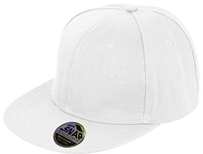 Result Unisex Core Bronx Original Flat Peak Snapback Solid Colour Cap (One Size) (White)