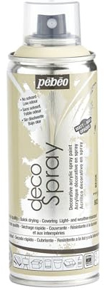 Pébéo - Peinture Acrylique en Spray - Pour la Décoration Multi Supports en Intérieur et Extérieur - Base Eau, Faible Odeur - 200 ml - Finition Mate - Coloris Beige