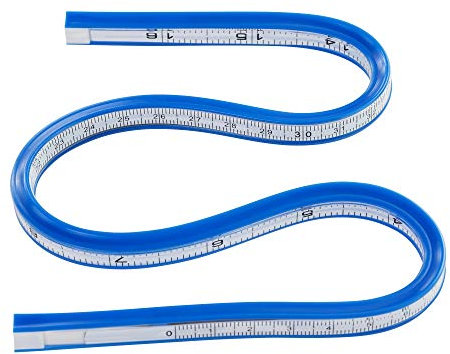 Pacific Arc Flexible Curve Graduated 16 Inch Ruler with Inking Edge, for Drawing, Pattern Making, Engineering, Stencil Making, Saddle Fitting