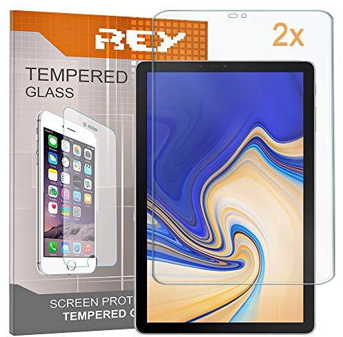 REY Pack 2X Pellicola salvaschermo per Samsung Galaxy Tab S4 10,5, Pellicole salvaschermo Vetro Temperato 9H+, di qualità Premium Tablet